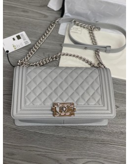 C-C Boy Gray Caviar 25cm Gold&Silver Hardware