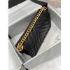C-C Boy Caviar 25cm Chevron V Gold&Silver Hardware