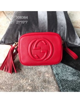 Gucci Leather Soho Camera Bag Red