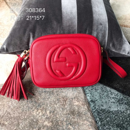 Gucci Leather Soho Camera Bag Red