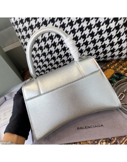 Balenciaga Hourglass  Bag in Shiny Silver