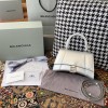 Balenciaga Hourglass  Bag in Shiny Silver