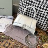 Balenciaga Hourglass  Bag in Shiny Silver