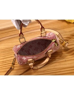 Louis Vuitton Nano Speedy Denim Pink & Blue