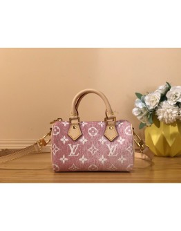 Louis Vuitton Nano Speedy Denim Pink & Blue