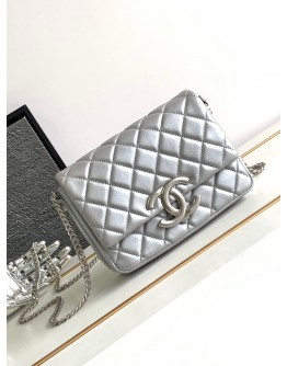 C-C 23P Silver large logo Bag