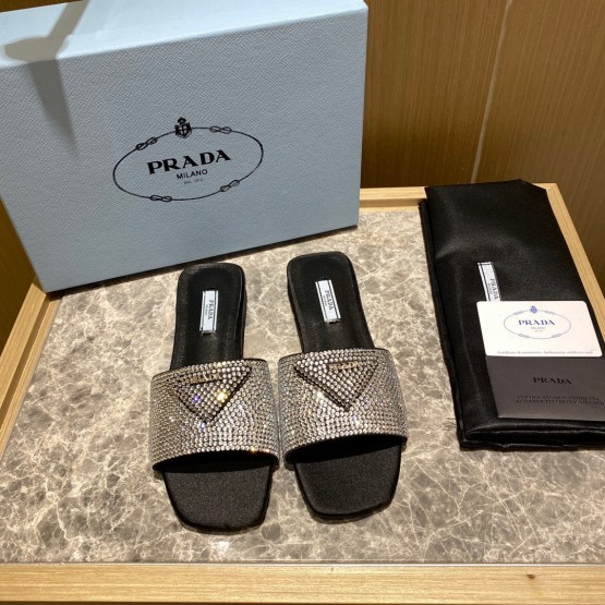 Prada rhinestones Slippers 