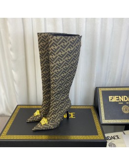 Co-branded Fendace Jacquard boots 