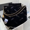 22K Tweed Shopping Tote Bag Black