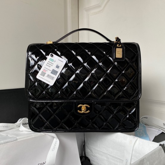 Large Backpack Patent Calfskin