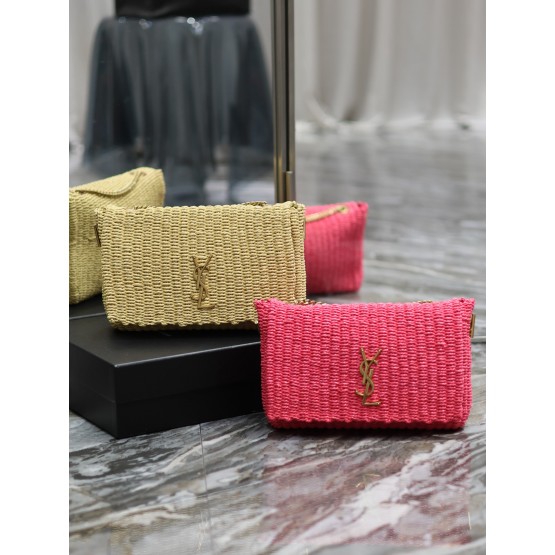 YSL Kate raffia chain bag