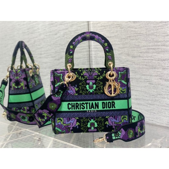 Lady Dior D-lite Purple Bag