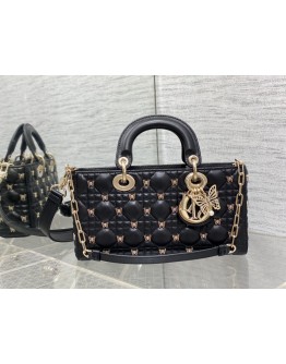 Lady Dior black butterfly bag 