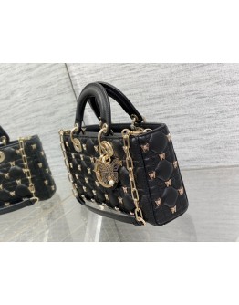 Lady Dior black butterfly bag 