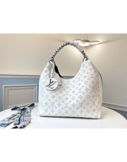 Louis Vuitton Carmel Hobo Monogram Mahina M57572 White