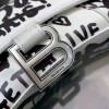 Balenciaga Hourglass Graffiti-Print Leather Top Handle Bag 661467 Black White