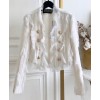 Balmain Women's Mesh Stitching Jacket White