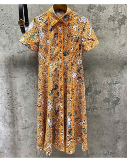 Burberry Women's Printed Dress Yellow