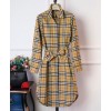 Burberry Women's Vintage Check Cotton Tie-waist Shirt Dress Yellow