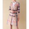 Burberry Women's Checked Short Lace-up Trench Coat