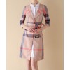 Burberry Women's Checked Short Lace-up Trench Coat