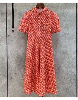 Dior Women's Printed Dress Red