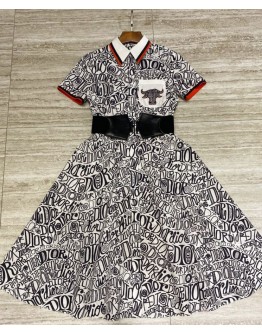 Dior Women's Printed Dress Black