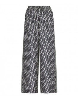 Dior Women's Logo Print Straight-leg Pants Black