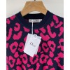 Dior Women's Leopard Print Knitted T-shirt