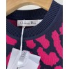 Dior Women's Leopard Print Knitted T-shirt