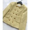 Celine Women's Double-breasted Woolen Coat Yellow