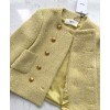 Celine Women's Double-breasted Woolen Coat Yellow