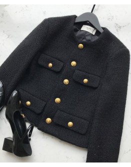 Celine Women's Woolen Coat Black