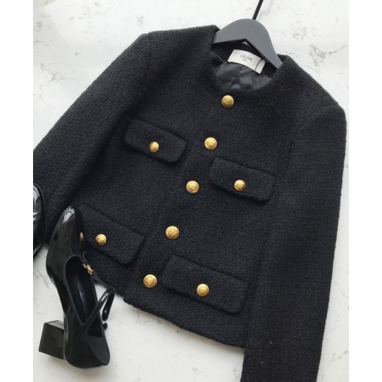 Celine Women's Woolen Coat Black