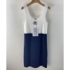 C-C Women's Color Block Dress White