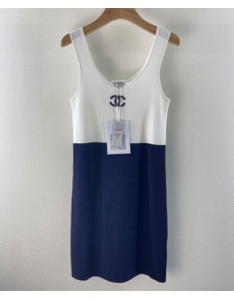 C-C Women's Color Block Dress White