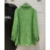 C-C Women's Tweed Coat Green