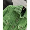 C-C Women's Tweed Coat Green