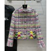 C-C Women's Color Block Tweed Jacket Polychrome
