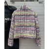 C-C Women's Color Block Tweed Jacket Polychrome
