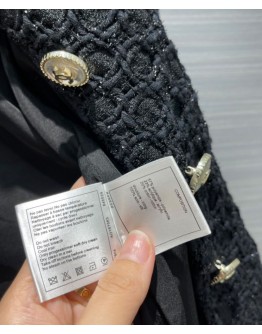 C-C Women's Tweed Coat Black