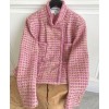 C-C Women's Tweed Jacket Pink