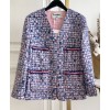 C-C Women's Tweed Jacket Purple