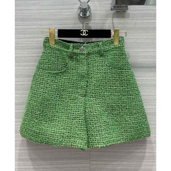 C-C Women's Tweed Shorts Green