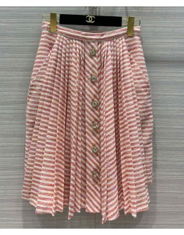 C-C Women's Tweed Striped Skirt Pink