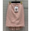 C-C Women's Tweed Striped Skirt Pink