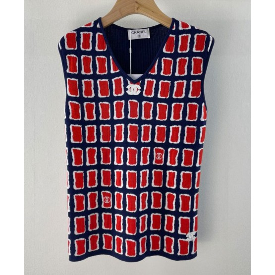 C-C Women's Color Block Knitted T-shirt Red