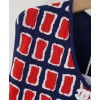 C-C Women's Color Block Knitted T-shirt Red