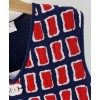 C-C Women's Color Block Knitted T-shirt Red