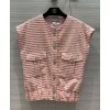 C-C Women's Tweed Vest Pink